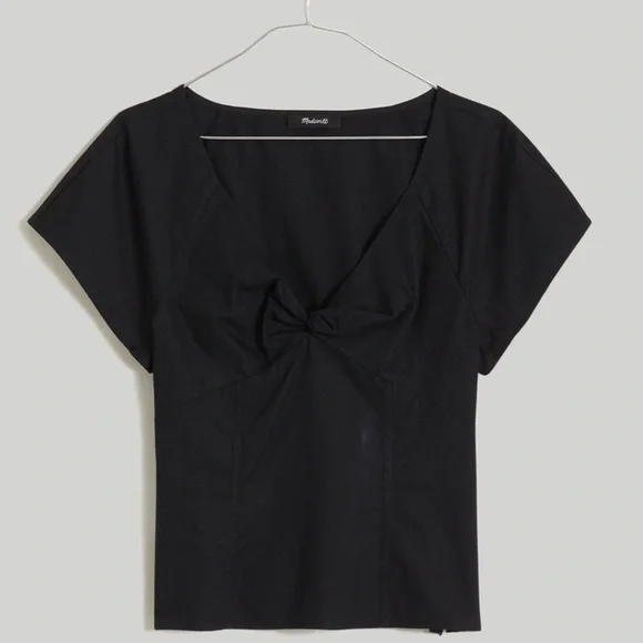NWT Twist-Front Seamed Top in Poplin - Picture 1 of 5